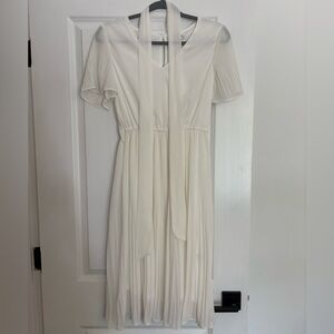 Baltic Born Cream Pleated Midi Dress